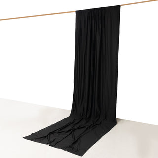 Elegant Wrinkle-Free Black Scuba Polyester Backdrop Curtain Panel