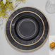 25 Pack | 8inch Black Sunray Gold Rimmed Dessert Appetizer Paper Plates, Disposable Party Plates