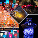 50 Pack Blue Round Mini LED Balls, Waterproof Battery Operated Balloon Lights