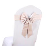 5 Pack | Blush | Reversible Chair Sashes with Buckle | Double Sided Pre-tied Bow Tie Chair Bands | S