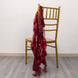 5 Pack Burgundy Curly Willow Chiffon Satin Chair Sashes
