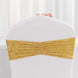 5 Pack Champagne Premium Crushed Velvet Ruffle Chair Sash Bands, Decorative Wedding Chair
