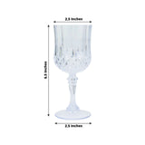 6 Pack | 8oz Clear Crystal Cut Reusable Plastic Cocktail Goblets