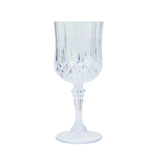 6 Pack | 8oz Clear Crystal Cut Reusable Plastic Cocktail Goblets#whtbkgd