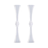 2 Pack | 31inch Clear Crystal Embellishment Trumpet Flower Vase, Reversible Centerpiece#whtbkgd