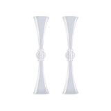 2 Pack | 27inch Clear Crystal Embellishment Trumpet Flower Vase, Reversible Centerpiece#whtbkgd