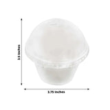50 Pack Clear Dome Lid Disposable Ice Cream Fruit Cups, 7oz Plastic Pudding Dessert Parfait