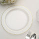 10 Pack | 10inch Clear Hammered Design Plastic Dinner Plates With Gold Rim
