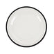 10 Pack Clear Regal Disposable Salad Plates With Black Rim, 7inch Round Plastic Appetizer#whtbkgd