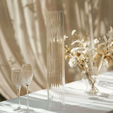 2 Pack Clear Ribbed Candle Holder Glass Shades With Open Ends