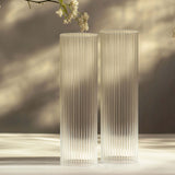 2 Pack Clear Ribbed Candle Holder Glass Shades With Open Ends