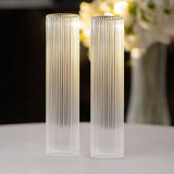 2 Pack Clear Ribbed Candle Holder Glass Shades With Open Ends