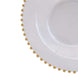 10 Pack Clear Round Plastic Dessert Bowls with Gold Beaded Rim, 12oz Disposable Salad Bowls#whtbkgd