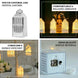 6 Pack Clear Warm White Mini Battery Operated Dimmable Lantern Lamp, Decorative Hanging Lantern