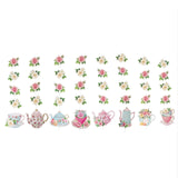 8 Pack Double Sided Floral Tea Party Paper Garland 40inch Pre-Assembled Mixed Teapot Banner#whtbkgd