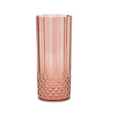 6 Pack 14oz Dusty Rose Crystal Cut Reusable Plastic Cocktail Tumbler Cups#whtbkgd