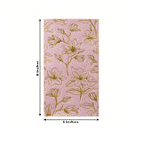 50 Pack Dusty Rose 2-Ply Paper Party Napkins with Gold Magnolia Flowers Print