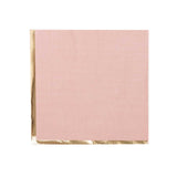 50 Pack Soft Dusty Rose 2 Ply Disposable Cocktail Napkins with Gold Foil Edge, Disposable#whtbkgd