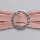 5 pack | 5Inchx14Inch Dusty Rose Spandex Stretch Chair Sash with Silver Diamond Ring Slide #whtbkgd