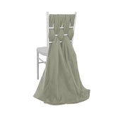 5 Pack Eucalyptus Sage Green DIY Premium Designer Chiffon Chair Sashes#whtbkgd