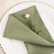 5 Pack Eucalyptus Sage Green Premium Polyester Dinner Napkins, Seamless Cloth Napkins