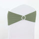 5 Pack Eucalyptus Sage Green Spandex Stretch Chair Sashes with Silver Diamond Ring Slide Buckle