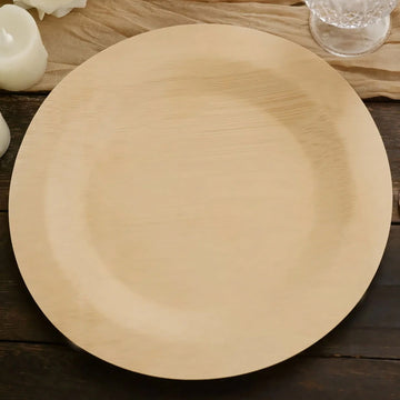 10 Pack 11" Eco Friendly Bamboo Round Disposable Dinner Plates