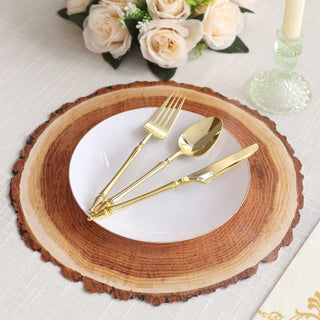 Convenient and Stylish: Farmhouse Natural Wood Slice Print Placemats for Any Occasion
