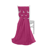 5 Pack | 22" x 78" Fuchsia DIY Premium Designer Chiffon Chair Sashes