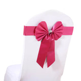 5 Pack | Fuchsia | Reversible Chair Sashes with Buckle | Double Sided Pre-tied Bow Tie Chair Bands |
