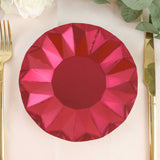 7inch Geometric Burgundy Dessert Appetizer Paper Plates, Disposable Salad Party Plates - 400 GSM