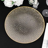 Add a Touch of Elegance with Glitter Gold Clear Hammered Disposable Charger Plates