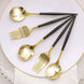 24 Pack | 6inch Gold / Black Premium Disposable Fork / Spoon Silverware Set