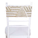 5 Pack Gold Diamond Glitz Sequin White Spandex Chair Sash Bands, Sparkly Geometric Stretchable Chair