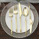 24 Pack | Gold European Style Plastic Silverware Set with Roman Column Handle, Disposable