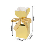 ck | Gold Floral Top Satin Ribbon Party Favor Candy Gift Boxes