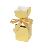 25 Pack | Gold Floral Top Satin Ribbon Party Favor Candy Gift Boxes#whtbkgd