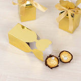 ck | Gold Floral Top Satin Ribbon Party Favor Candy Gift Boxes