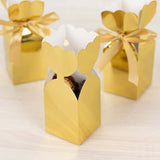 ck | Gold Floral Top Satin Ribbon Party Favor Candy Gift Boxes