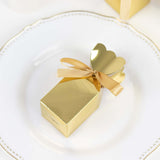 ck | Gold Floral Top Satin Ribbon Party Favor Candy Gift Boxes