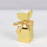 ck | Gold Floral Top Satin Ribbon Party Favor Candy Gift Boxes