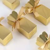 ck | Gold Floral Top Satin Ribbon Party Favor Candy Gift Boxes