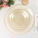 10 Pack Clear Hammered Disposable Dinner Plates With Gold Rim, 9inch Round10 Pack Clear Hammered Dis