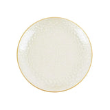 10 Pack Gold Glitter Clear Hammered Disposable Salad Plates, 7inch Round Disposable#whtbkgd