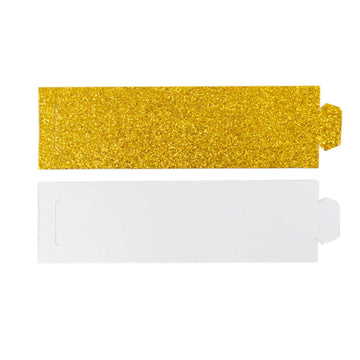 50 Pack Gold Glitter Paper Napkin Holders, 1.5" Disposable Napkin Rings
