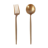 50 Pack Gold Heavy Duty Disposable Silverware Set, Shiny Plastic Dessert Forks and Spoons#whtbkgd