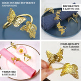 4 Pack Gold Laser Cut Butterfly Metal Napkin Holder Dining Table Decor