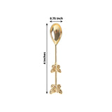 2 Pack Gold Metal Butterfly Handle Dessert Spoons in Clear Top Black Gift Box