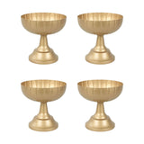 4 Pack Gold Metal Compote Pedestal Bowl Vases in Grecian Urn Style, 9inch Decorative Flower#whtbkgd