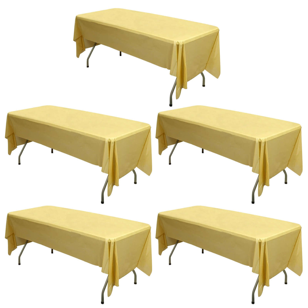 54x108 In Gold PVC Rectangle Disposable Tablecloths